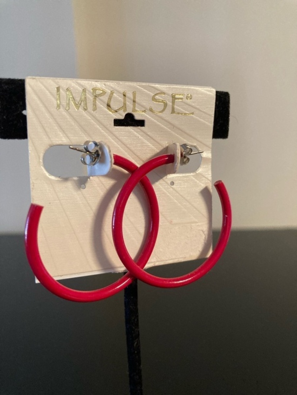 Impulse Red Hoop Earrings for Women